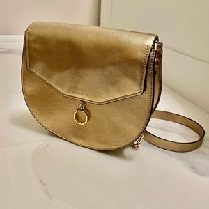 Louise et Cie Gold Leather Shoulder Bag